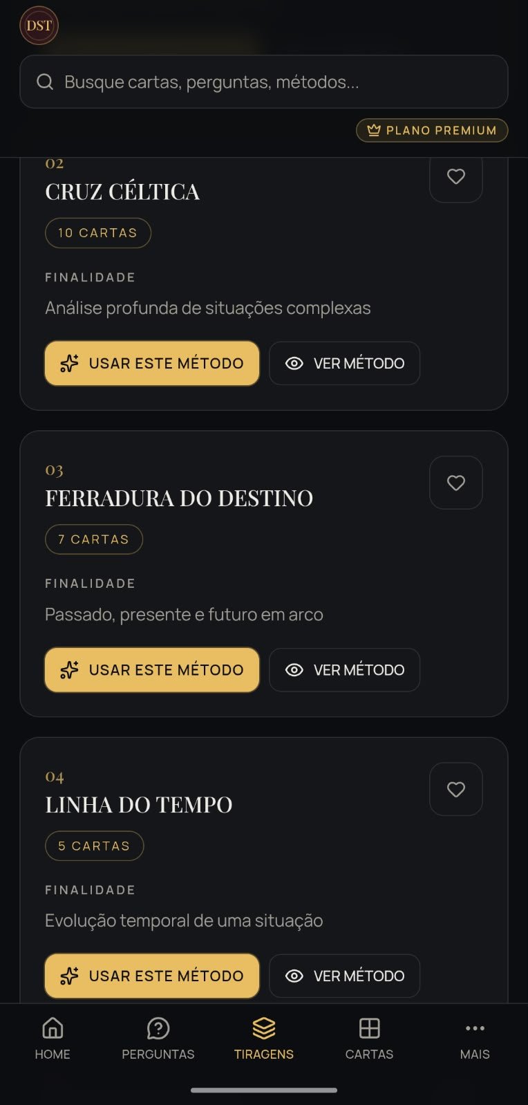 Mais métodos de tiragem